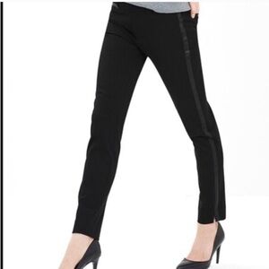 Banana Republic Sloan Pant - Black Faux Leather Trim Tuxedo Pants